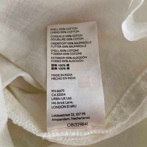 Free People Easy to Love Mini Dress Smocked Cute Romantic Babydoll Ivory Sz S - Picture 14 of 14